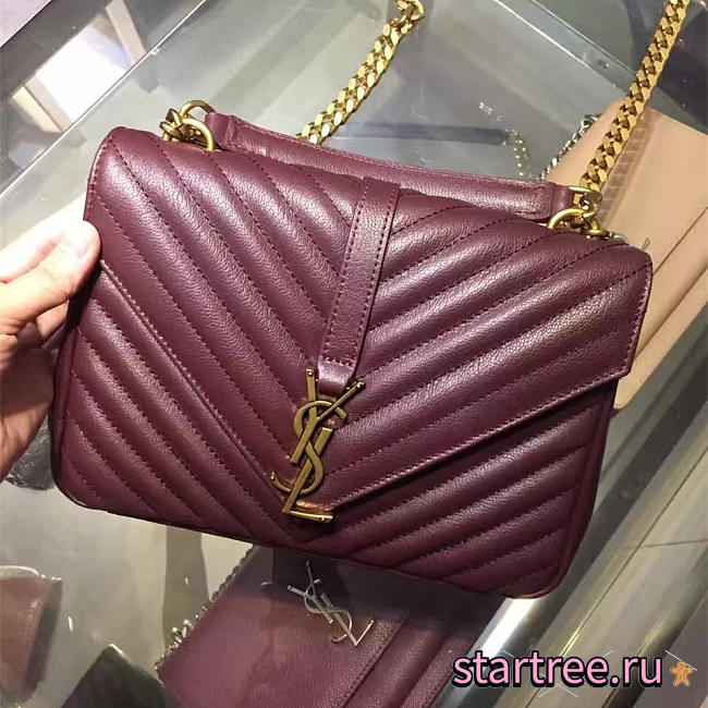 ysl gold monogram college wine red CohotBag 5113 - 1