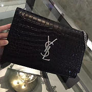 YSL Monogram Kate In Embossed Crocodile Shiny Leather -28.5cm x 20cm x 6.5cm - 1