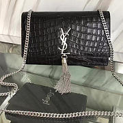 ysl monogram kate sliver tassel in embossed cocodile shiny leather CohotBag 5033 - 1