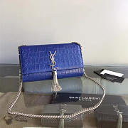 ysl monogram kate silver tassel in embossed crocodile shiny leather CohotBag 5041 - 1