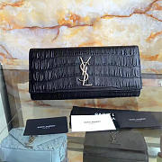 ysl monogram kate clutch in embossed crocodile shiny leather CohotBag 4963 - 1