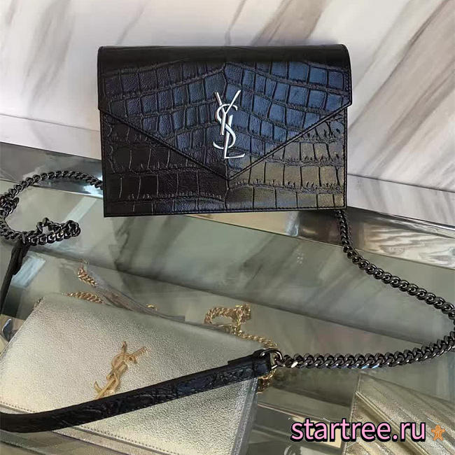 ysl monogram kate crocodile embossed shiny leather CohotBag 5029 - 1