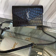 ysl monogram kate crocodile embossed shiny leather CohotBag 5029 - 1