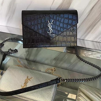 ysl monogram kate crocodile embossed shiny leather CohotBag 5029