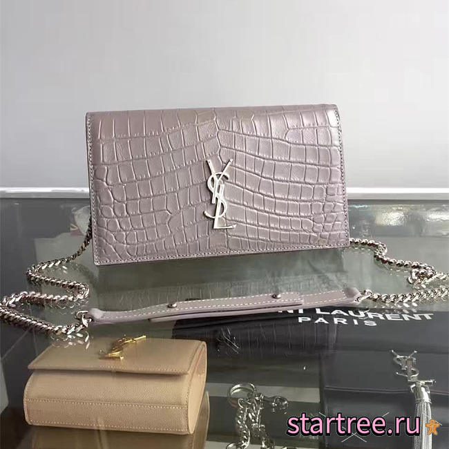 ysl monogram kate in shiny crocodile-embossed leather CohotBag 5036 - 1