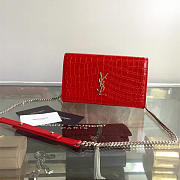 ysl monogram kate crocodile embossed shiny leather CohotBag 5024 - 1