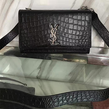 ysl monogram kate crocodile embossed shiny leather CohotBag 5023