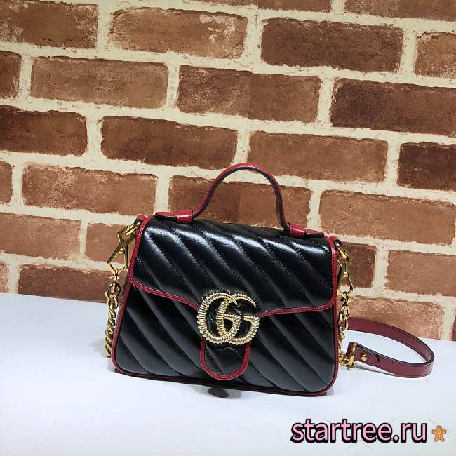Gucci gg marmont small top handle bag - 1