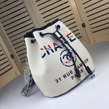 CohotBag chanel canvas bucket bag white