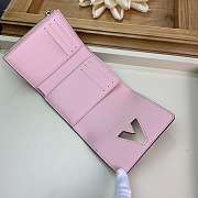 Lv Twist Short Wallet Pink Leather Embossing Black- 12x9.5x2.5 cm - 4