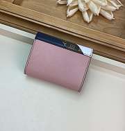 Lv Twist Short Wallet Pink Leather Embossing Black- 12x9.5x2.5 cm - 2