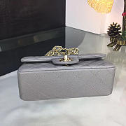 Chanel Classic Flap Bag Caviar Leather Sliver&Gold Hardware Gray - 20x13x7cm  - 6