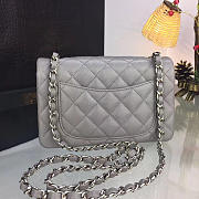 Chanel Classic Flap Bag Caviar Leather Sliver&Gold Hardware Gray - 20x13x7cm  - 4