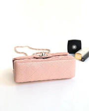 Chanel Classic Flap Bag Caviar Leather Sliver&Gold Hardware Pink- 20x13x7cm  - 6