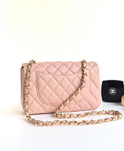 Chanel Classic Flap Bag Caviar Leather Sliver&Gold Hardware Pink- 20x13x7cm  - 5