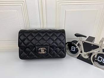 CohotBag chanel caviar lambskin leather flap bag black gold/silver 20cm