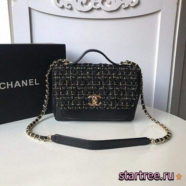 CohotBag chanel leather flap bag black length 23cm gold - 1