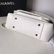 Chanel Flap Bag With Top Handle Grained Calfskin & Gold-Tone Metal White - 23x16x8cm - 6
