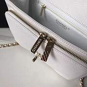 Chanel Flap Bag With Top Handle Grained Calfskin & Gold-Tone Metal White - 23x16x8cm - 2