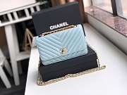 CohotBag chanel lamb skin v-type chain bag blue - 1