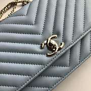 CohotBag chanel lamb skin v-type chain bag blue - 6