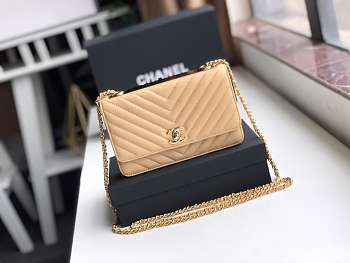 CohotBag chanel lamb skin v-type chain bag yellow