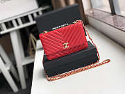 CohotBag chanel lamb skin v-type chain bag red - 1