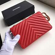 CohotBag chanel lamb skin v-type chain bag red - 5