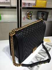 Chanel Large Boy Bag Black Caviar Leather With Silver&Gold Hardware 30cm - 3