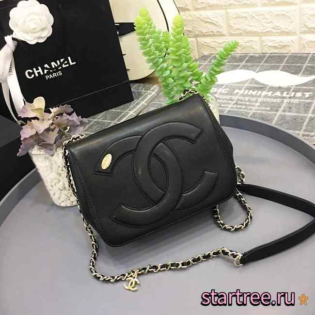 CohotBag chanel new sheepskin small square bag black - 1