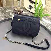 CohotBag chanel new sheepskin small square bag dark blue - 1