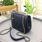 CohotBag chanel new sheepskin small square bag dark blue - 5