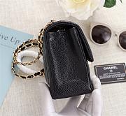 Chanel Caviar Lambskin Leather Flap Bag Black Gold 20cm - 2