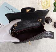 Chanel Caviar Lambskin Leather Flap Bag Black Gold 20cm - 4