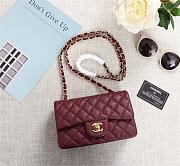 Chanel Caviar Lambskin Leather Flap Bag Red Gold 20cm - 1