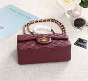 Chanel Caviar Lambskin Leather Flap Bag Red Gold 20cm - 3