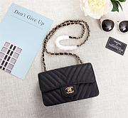 Classic Chanel Chevron Flap Bag Original Caviar Leather 20cm Black - 1