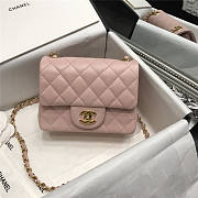 Chanel Caviar Classic Flap Handbag Pink Gold 17cm - 1