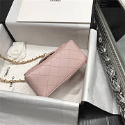 Chanel Caviar Classic Flap Handbag Pink Gold 17cm - 5
