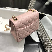 Chanel Caviar Classic Flap Handbag Pink Gold 17cm - 6