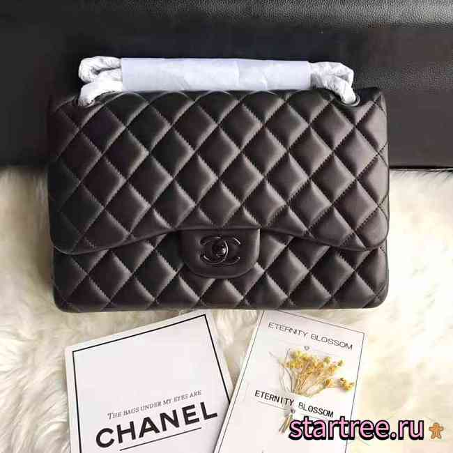 Chanel Caviar Lambskin Leather Flap Bag Black 30cm - 1