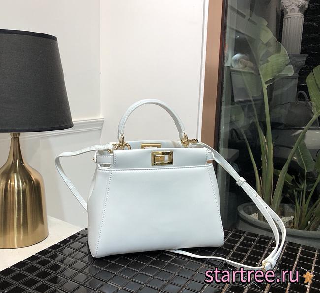 FENDI | Mini Peekaboo Soft  White Sheepskin Handbag  - 23cm - 1