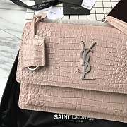 YSL Sunset Chain Wallet In Crocodile Light Pink - 17cm x 13cm x 7cm - 6