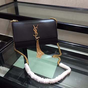 YSL| Monogram Kate With Gold Tassel Black - 24cm x 14cm x 4.5cm