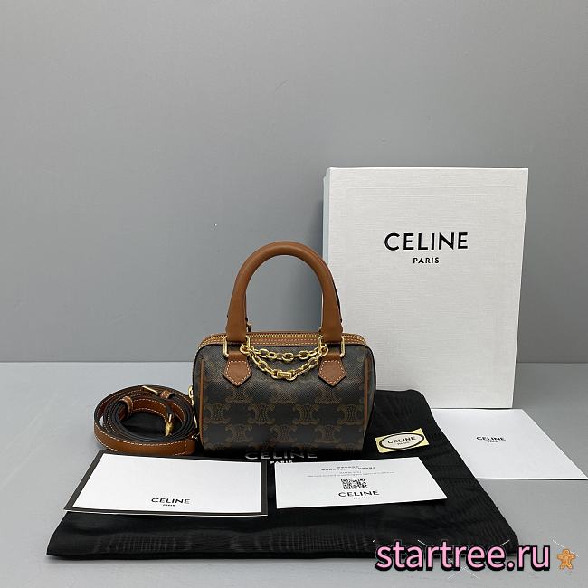 celine mini boston in brown 60043 - 1