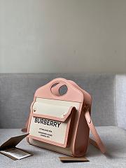 Burberry Two-tone Canvas and Leather Pocket Pink Bag- 80317461 -23x7x18cm - 3