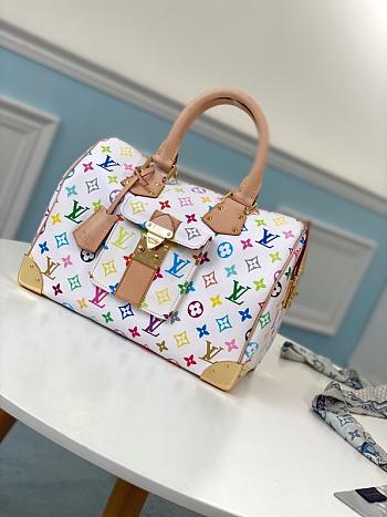 Louis Vuitton Monogram Multicolor Speedy 30 Bag White M92643 30x 21x18 cm