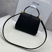 Celine 16 Small BAG IN GRAINED CALFSKIN Black - 23x19x10.5cm - 2