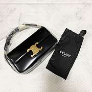 Celine Triomphe In Shiny Calfskin Black- 194143bf4 -(20x10x4cm) - 1