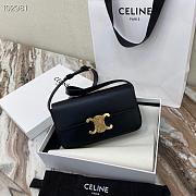 Celine Triomphe In Shiny Calfskin Black- 194143bf4 -(20x10x4cm) - 3